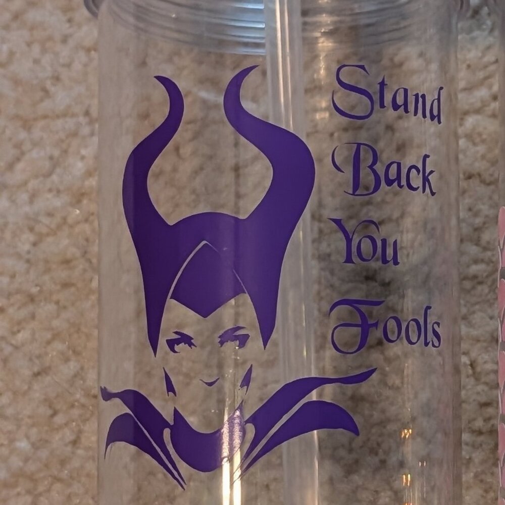 Maleficent decal 16 oz straw tumbler custom disney villian
